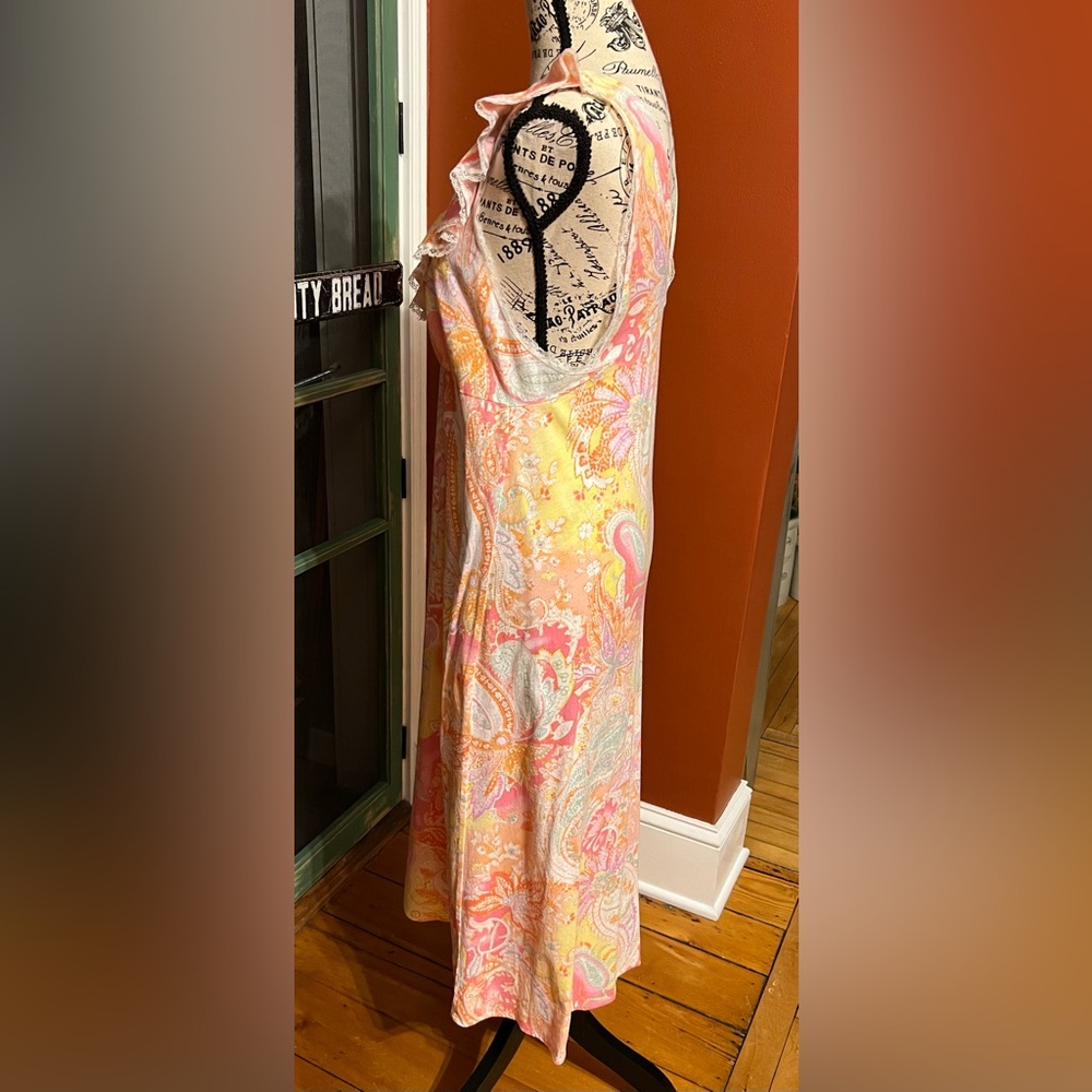 Ralph Lauren Paisley Sleeveless Nightgown Cotton Lace- Maxi Length 💕 NWOT! - Picture 11 of 13